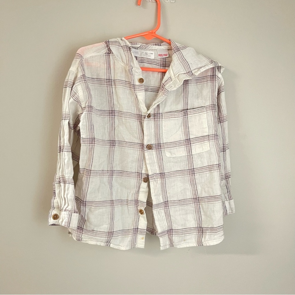 Hooded plaid Zara Overshirt lightweight